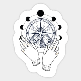 Hands And Compass Sticker